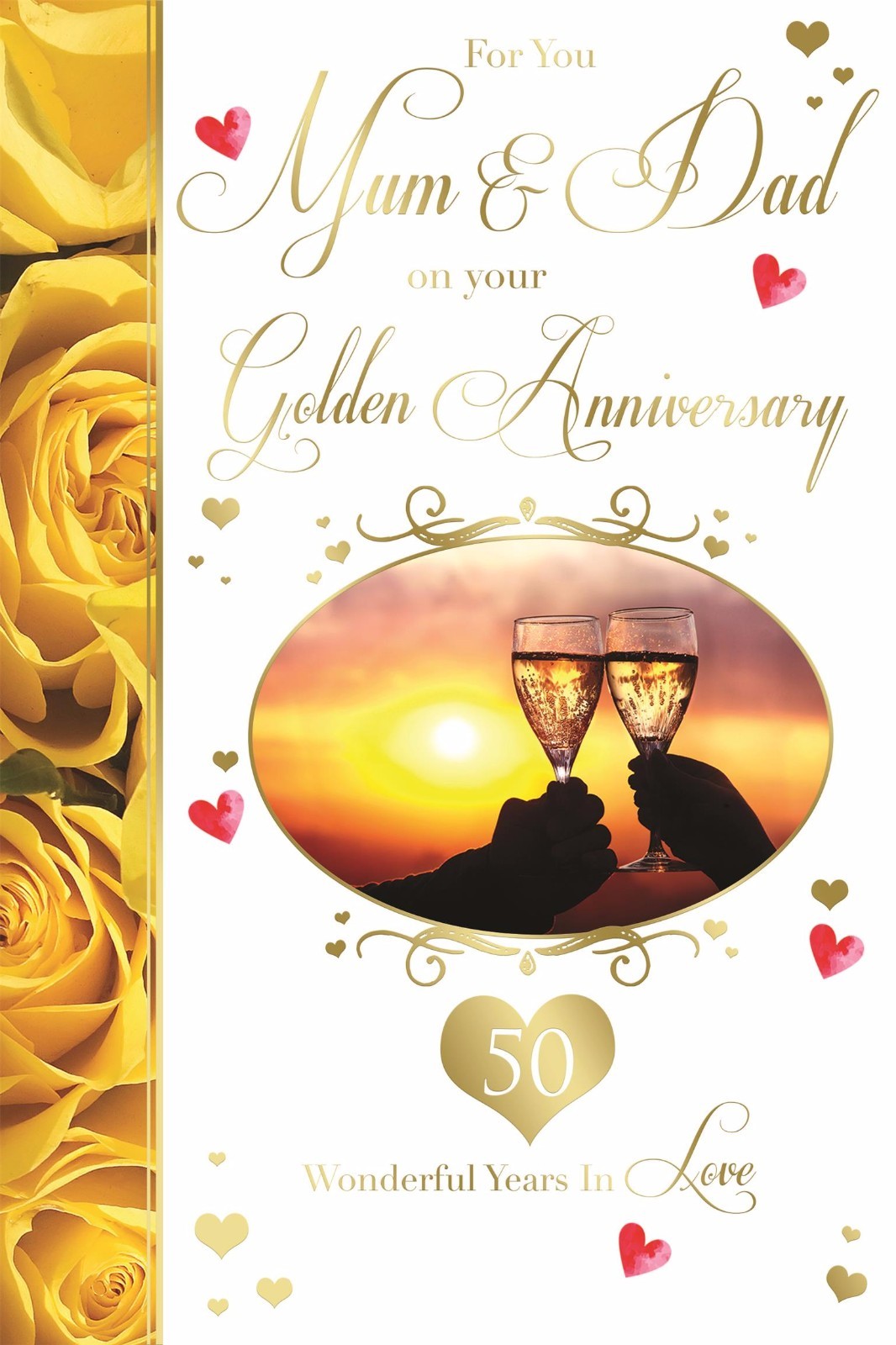 Mum Dad Golden Anniversary Card On Your 50th Glasses Design Greeting
