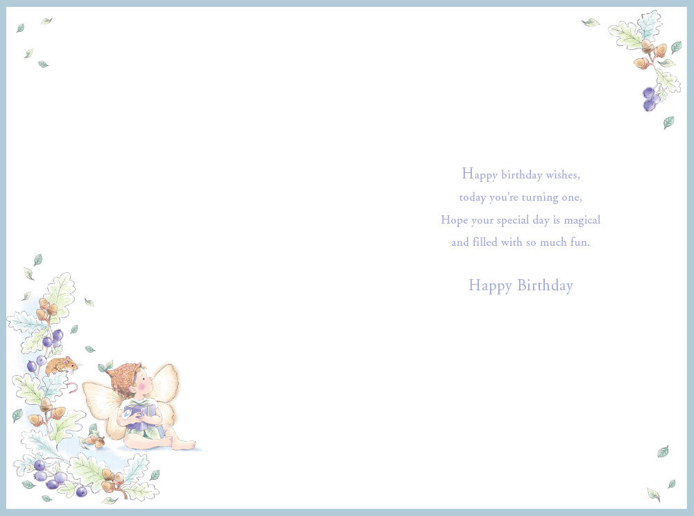 Great Grandson 1st Birthday Card Age 1 Acorn Pixie 9" x 6" Lovely Verse