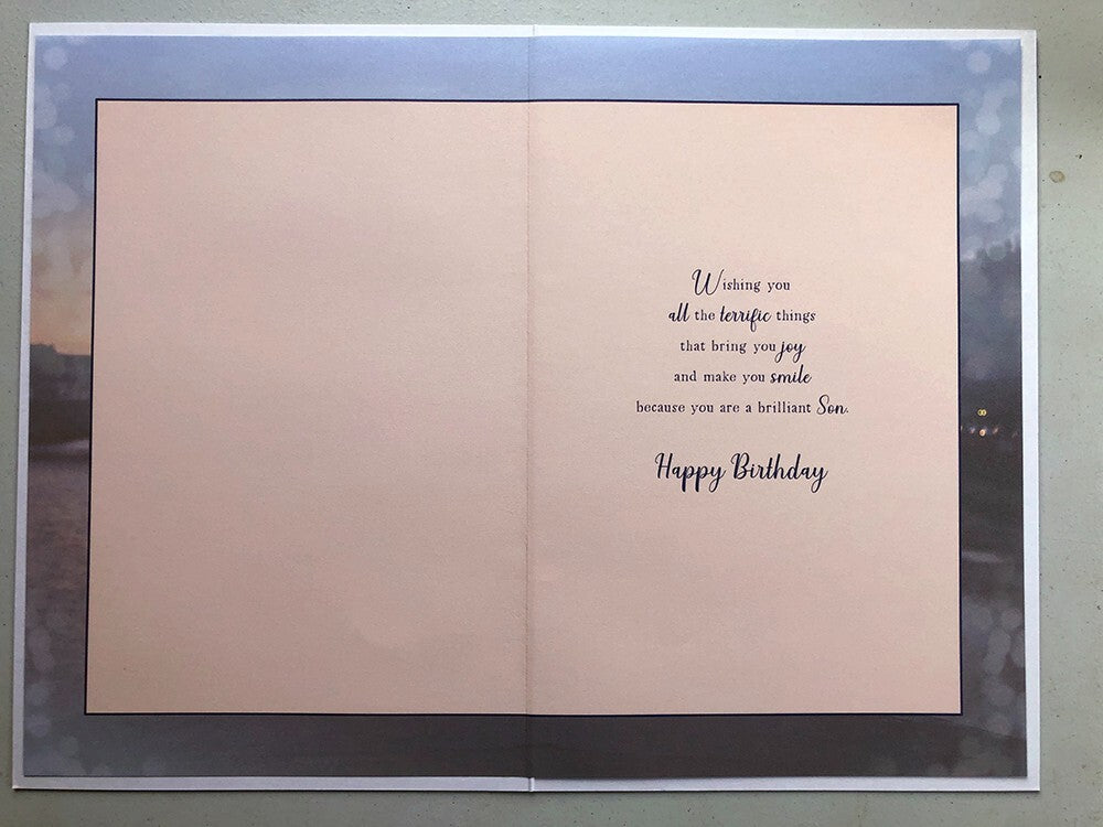 Son Birthday Card Sentiments Special Son Sunset View Verse Large 15x23cm