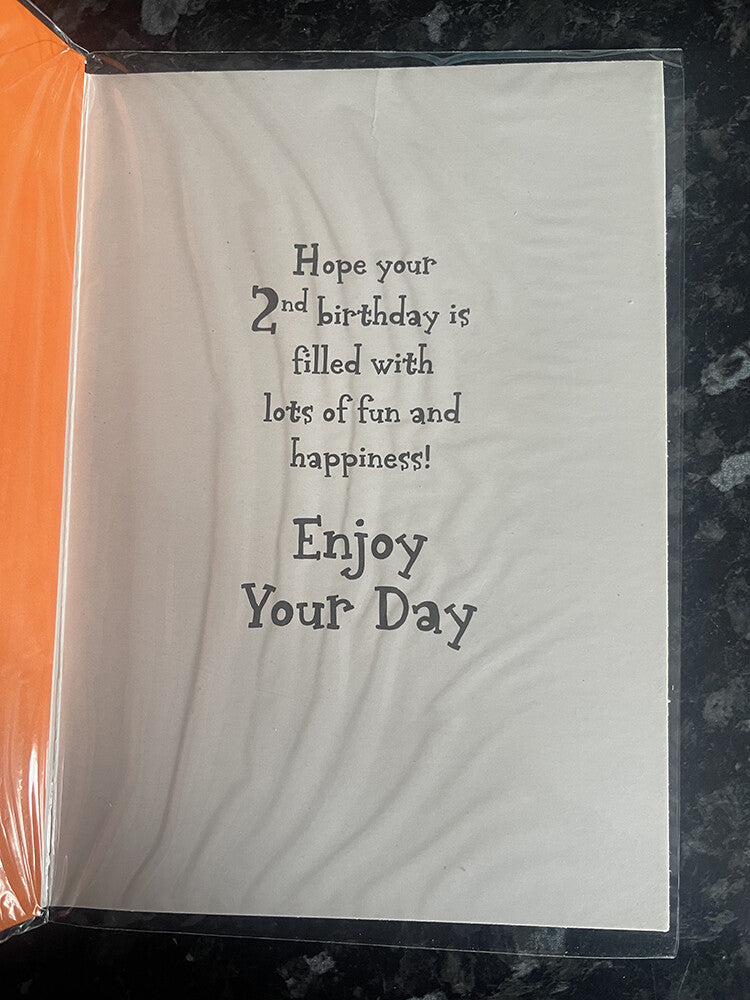Age 2 Male Birthday Card 2nd Robots You're Two 2