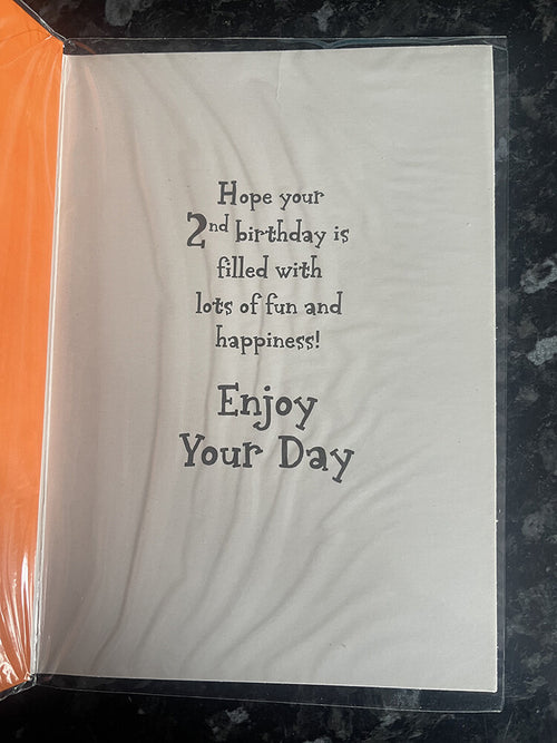 Age 2 Male Birthday Card 2nd Robots You're Two 2