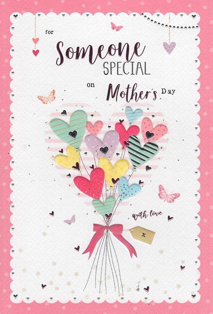 Someone Special Mother's Day Card On Butterfly Heart Flowers DesignLovely Verse