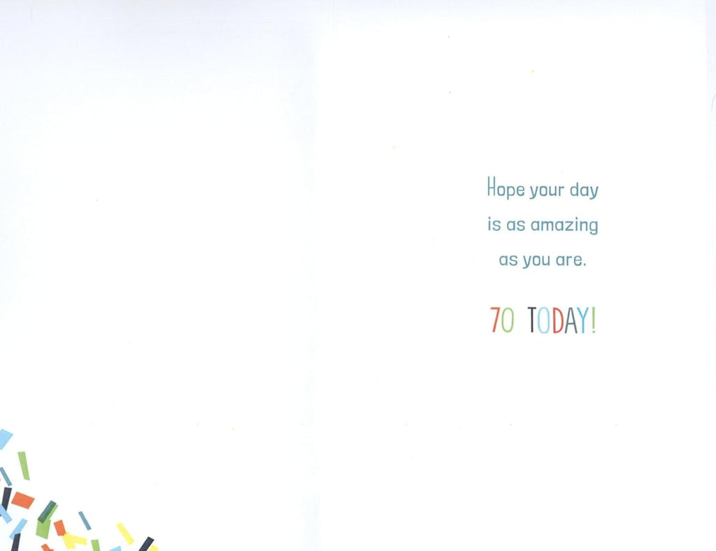 70th Birthday Card for Grandad  Funny Confetti Design  15x23cm Insert