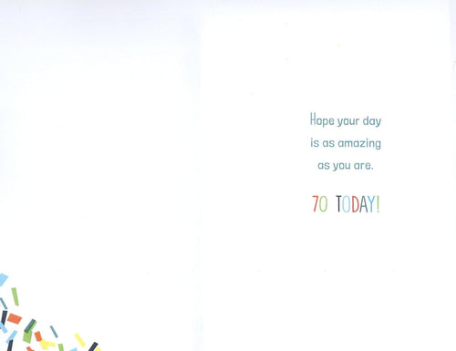 70th Birthday Card for Grandad  Funny Confetti Design  15x23cm Insert