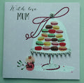 With Love Mum Cake Stand & Macaroons Design Mother's Day Card