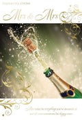 Mrs & Mrs Wedding Card Lovely  Modern Champagne Design Civil Partnership Day