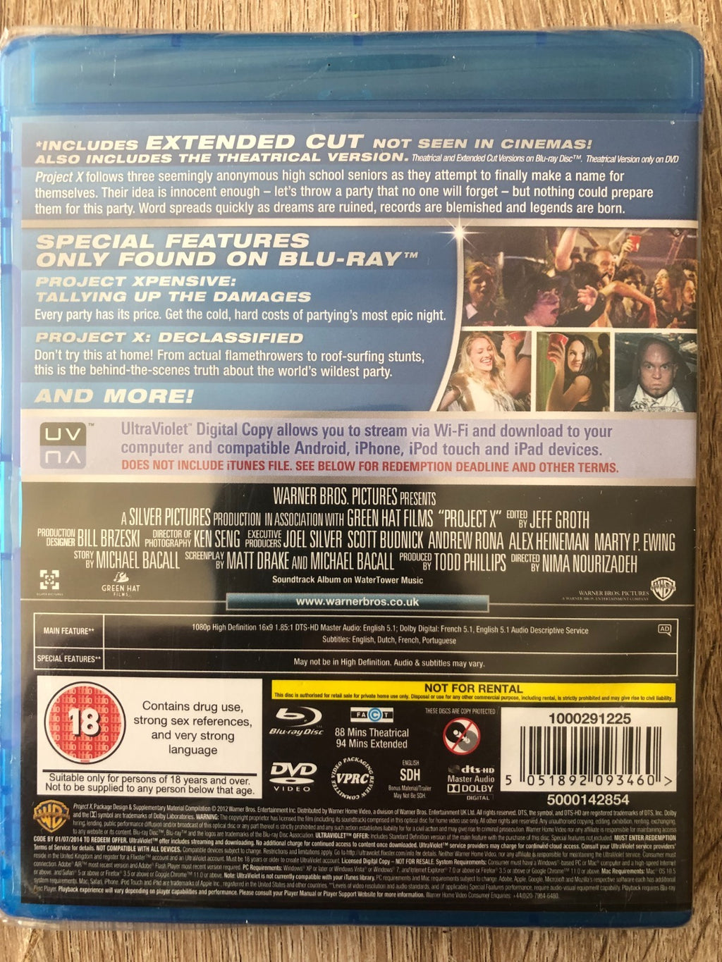 Project X (18) 2012 BR+DVD Blu-ray Brand New & Sealed UK Release