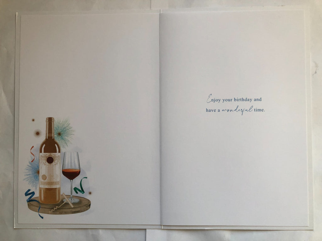 70th Birthday Card for Husband 15cm x 23cm Wine Theme Verse Inside