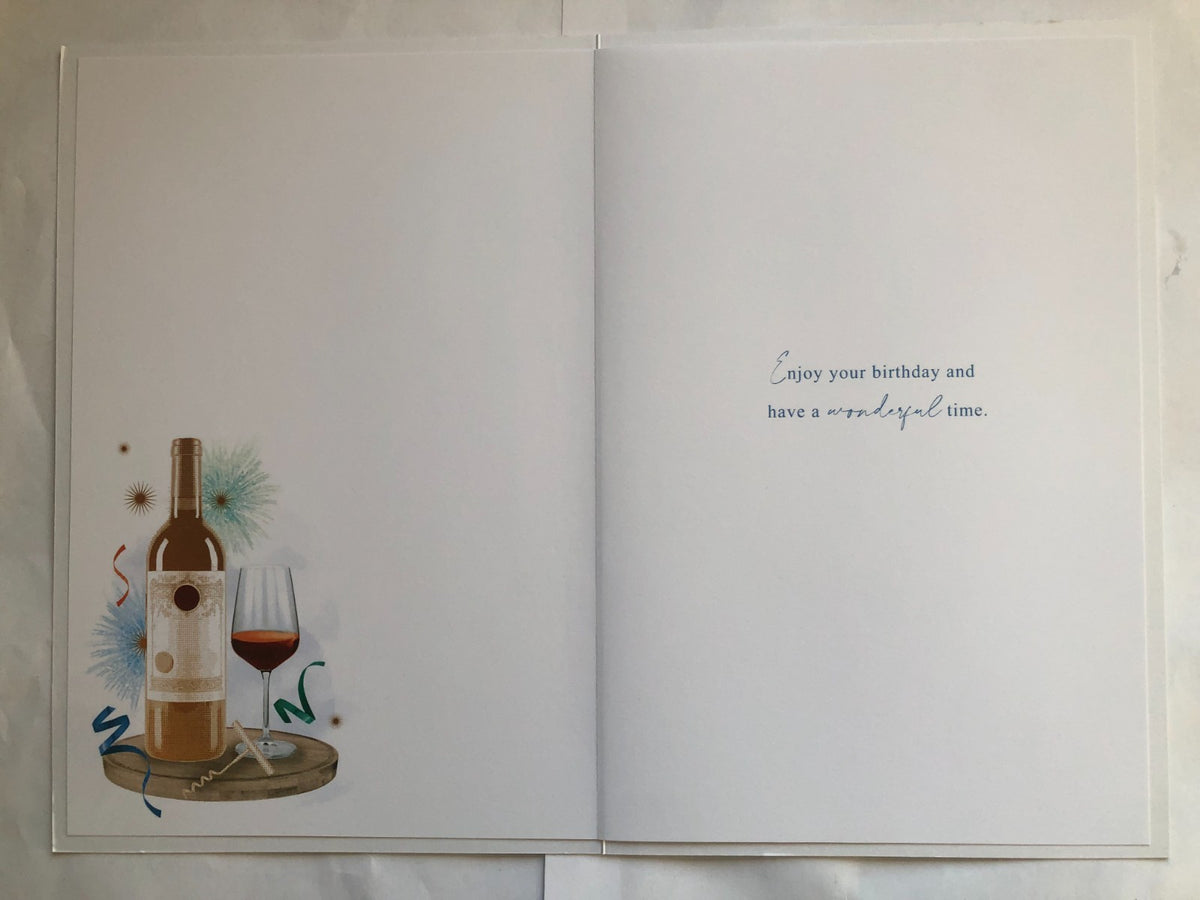 70th Birthday Card for Husband 15cm x 23cm Wine Theme Verse Inside
