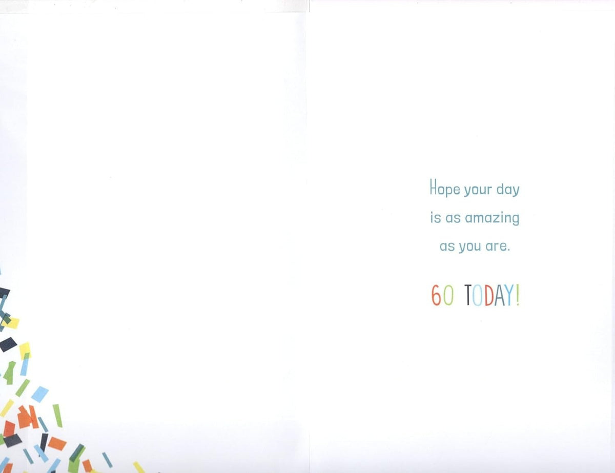 60th Birthday Card for Uncle  Funny Confetti Design  15x23cm Insert