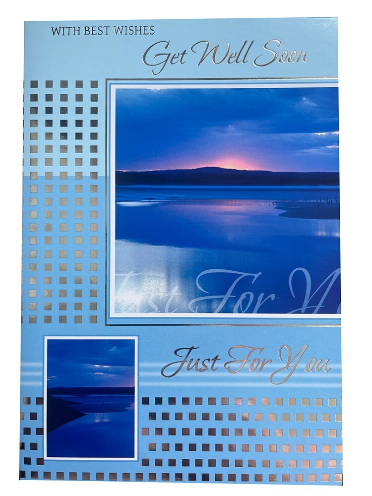 Get Well Soon Card Best Wishes Lake Mountains