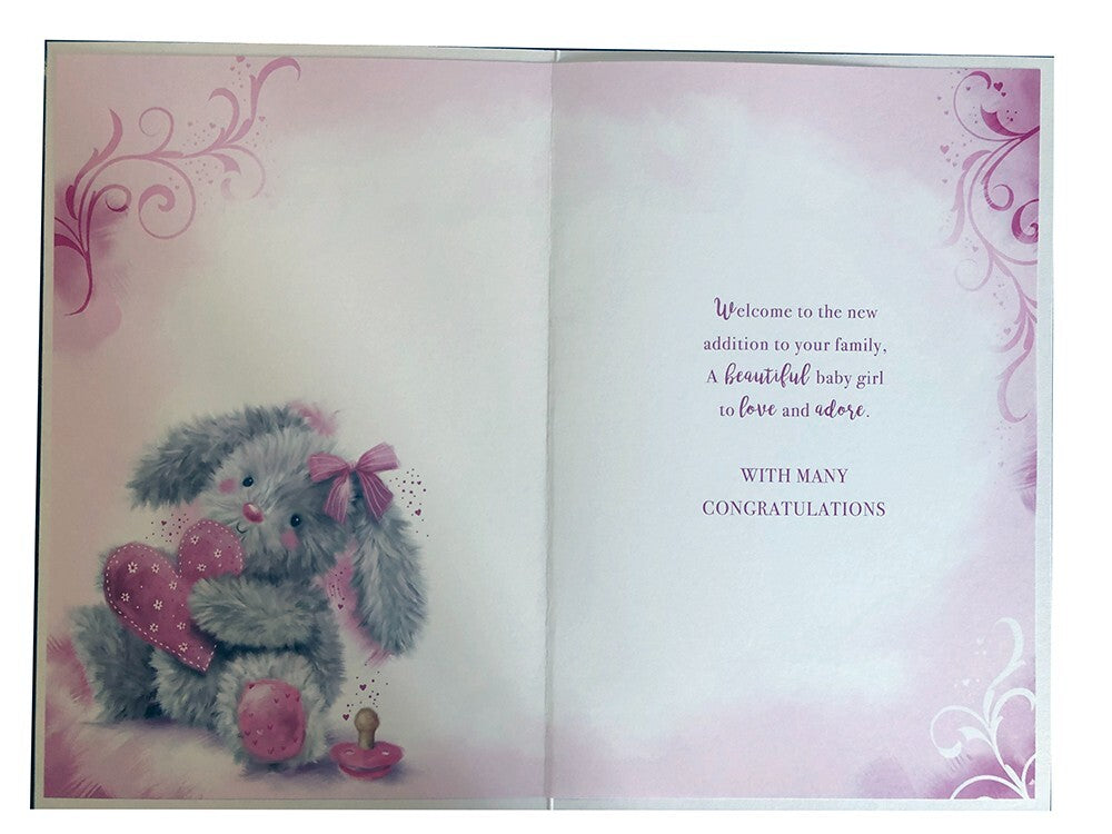 A Special Son & Daughter In Law On The Birth Of Your Baby Girl Heart Design Card