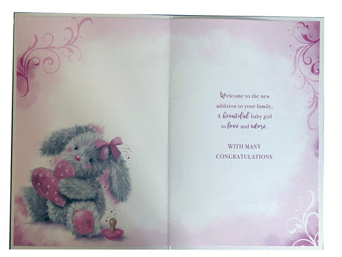 A Special Son & Daughter In Law On The Birth Of Your Baby Girl Heart Design Card