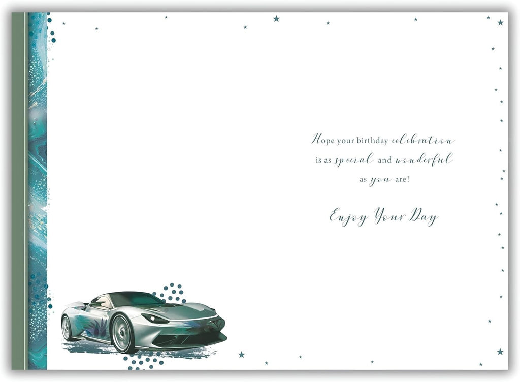 Birthday Card For Son-in-law 13x19cm Silver Sports Car Verse Inside