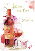 Father-in-law Birthday Card  Wine Bottle Design  Quality Board  15x23cm