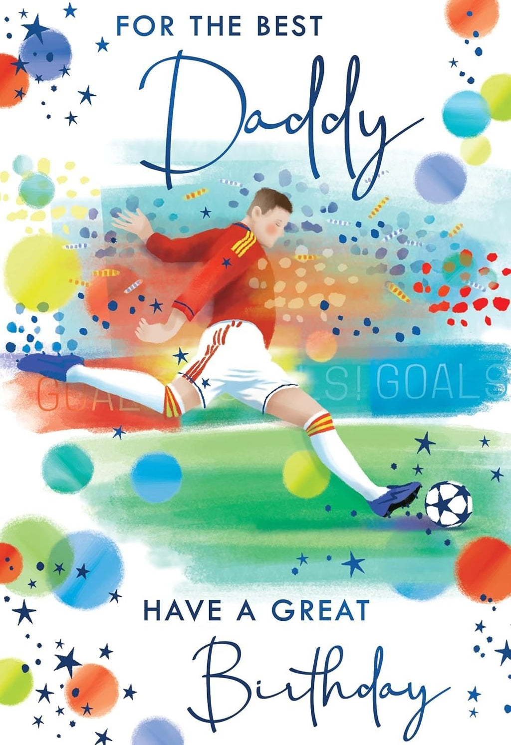 Birthday Card For Daddy 13x19cm Football Design With Verse Inside