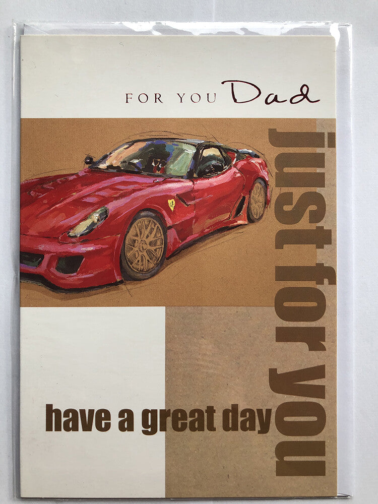 Dad Happy Birthday Card Red Sports Car Just For You
