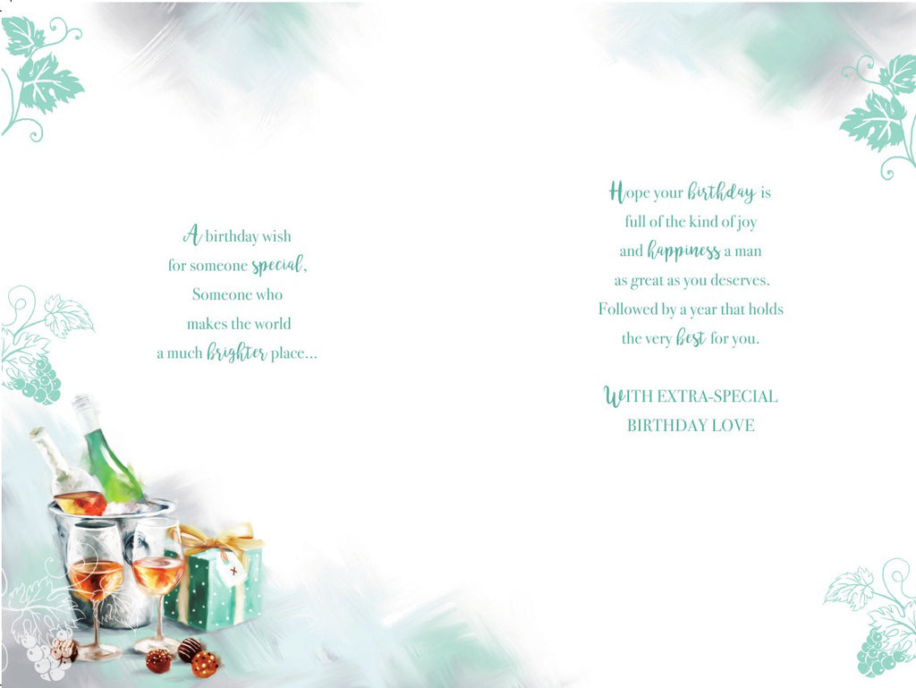 Someone Special Birthday Card Wine Ice Bucket & Gifts Design Happy Lovely Verse