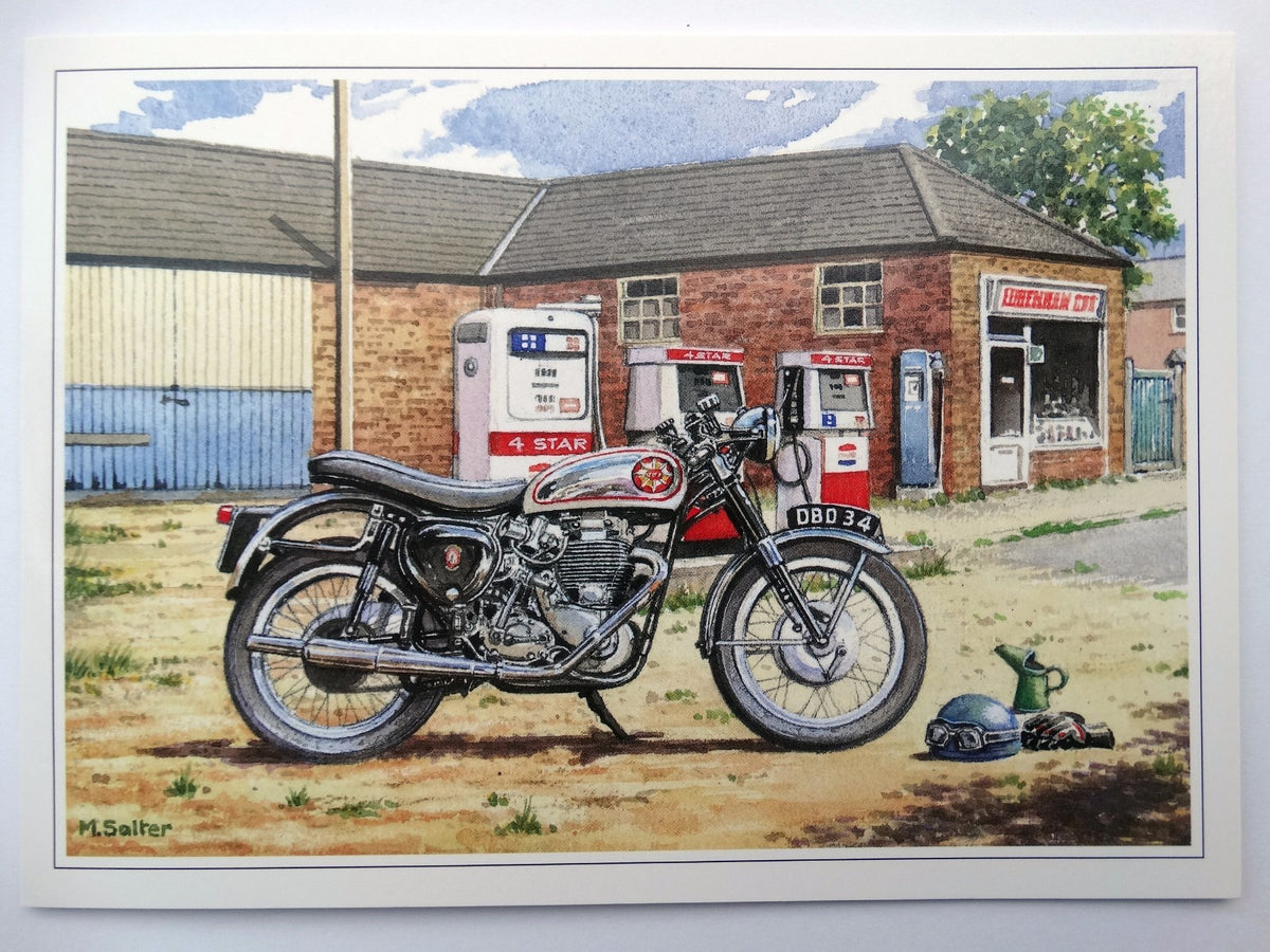 B.S.A. Gold Star Card DBD 34 1956 Motorbike Design Open Blank Birthday Christmas