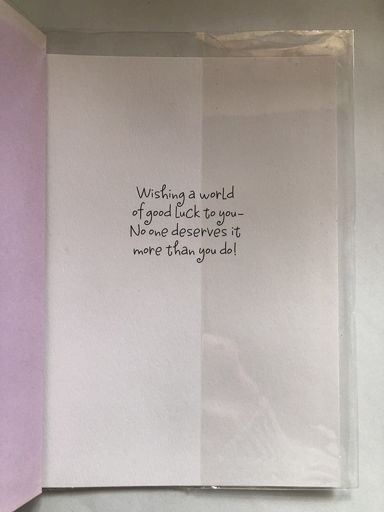 Good Luck Best Wishes Card Purple Pink Blue Flowers