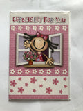 Open Female Happy Birthday Card Girl Window Flowers Especially For You