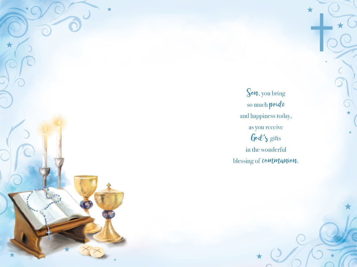 Son First Holy Communion Card Modern Quality 15x23cm Free UK P&P NMT057