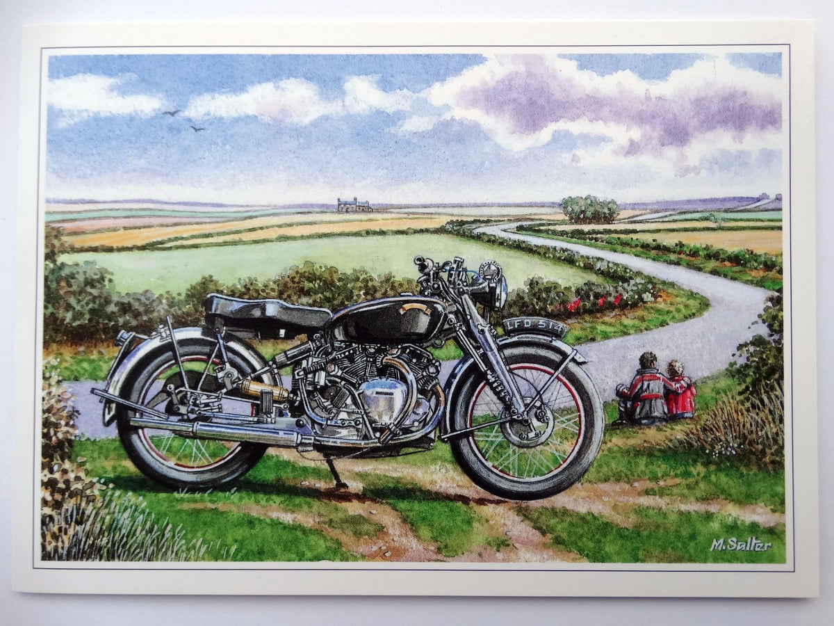 Vincent Rapide Open Card Series C Motorbike Christmas Blank Birthday