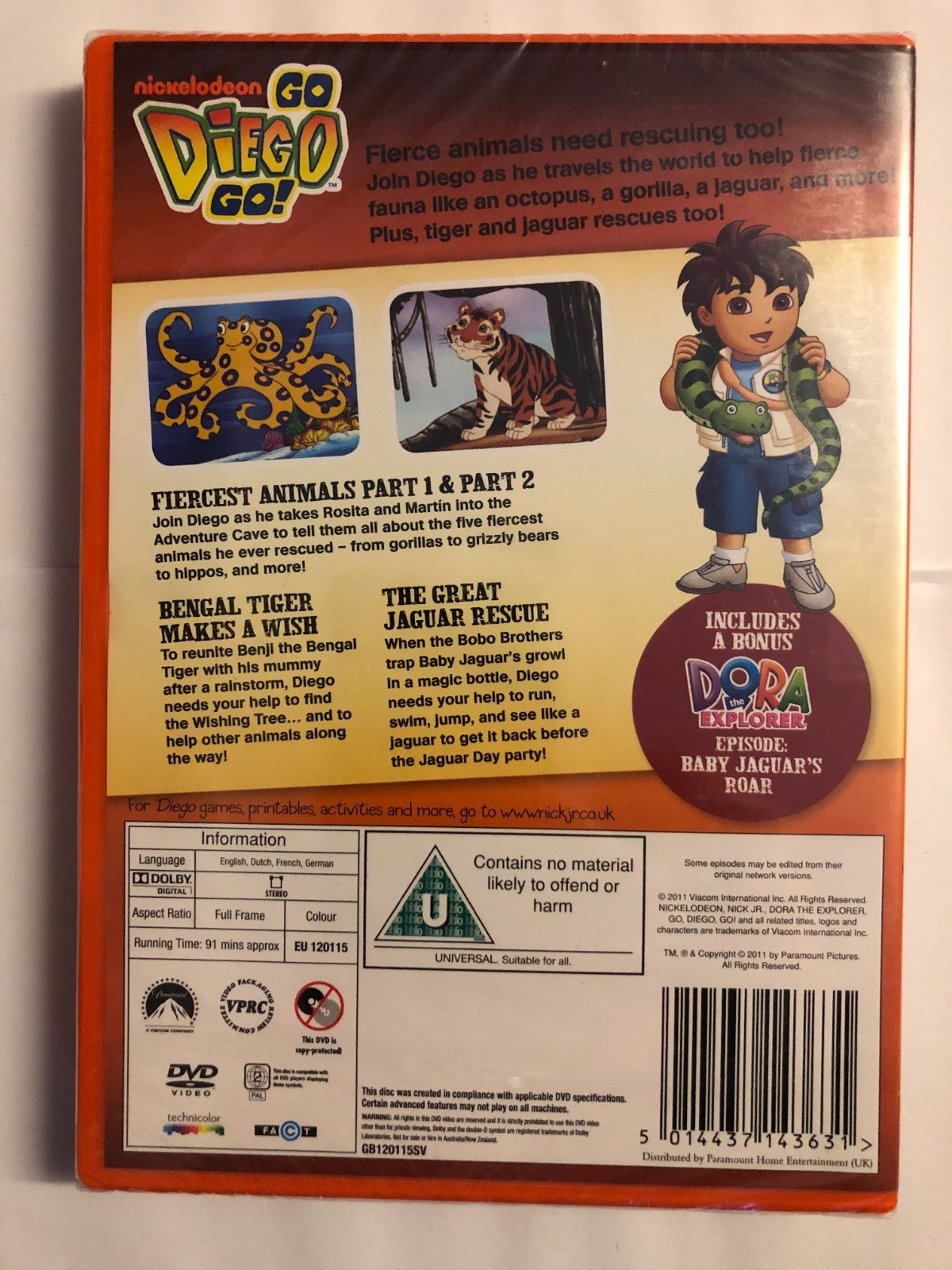 Go Diego Go! Fiercest Animal Rescues (2011) Chris Gifford DVD Region 2 - New