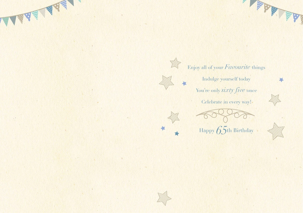 65th Happy Birthday Card Birthday Bunting & Word Design