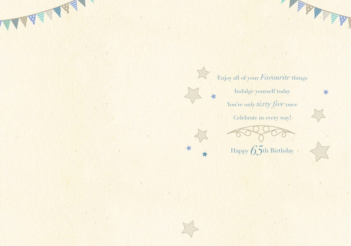 65th Happy Birthday Card Birthday Bunting & Word Design