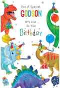 Birthday Card for Godson  Dinosaur Design  15x23cm  Colour Insert