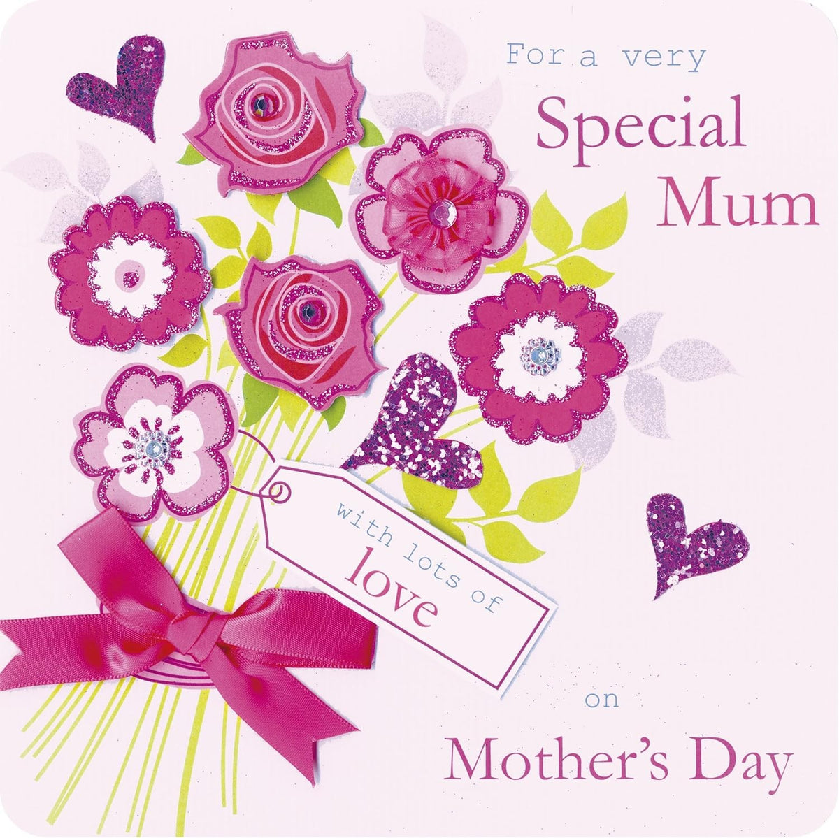 For A Very Special Mum 3d Flowers Design Large Mothers Day Card