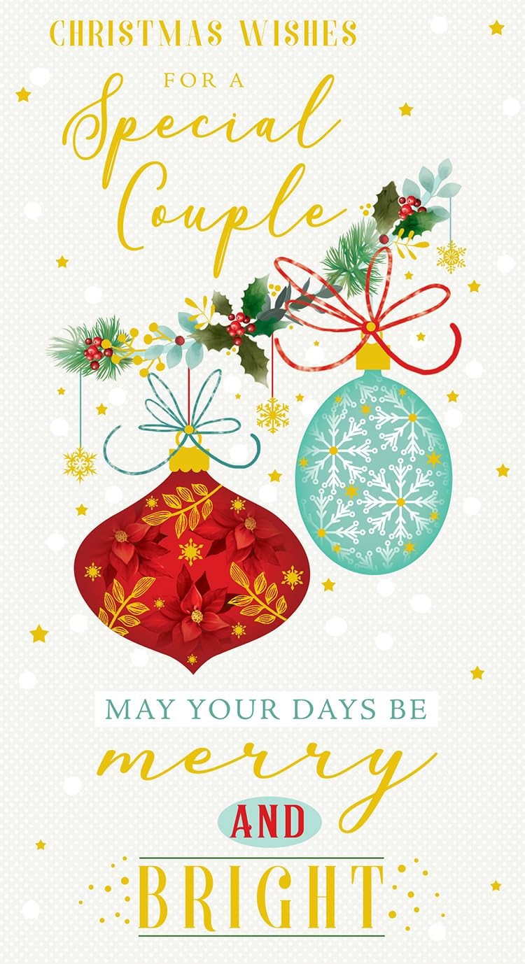 Special Couple Christmas Card May Your Days Be Merry And Bright 9" x 5"