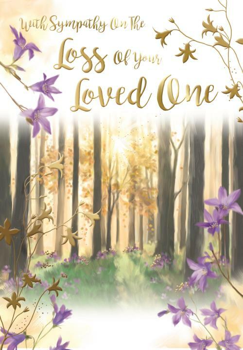 Loved One Sympathy Card The Loss Of Your Woodland Design Condolence Bereavement