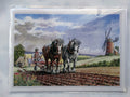 NEW "A Hard Day's Graft" Horse Ploughing Windmill Card - 8"x6" Open Blank