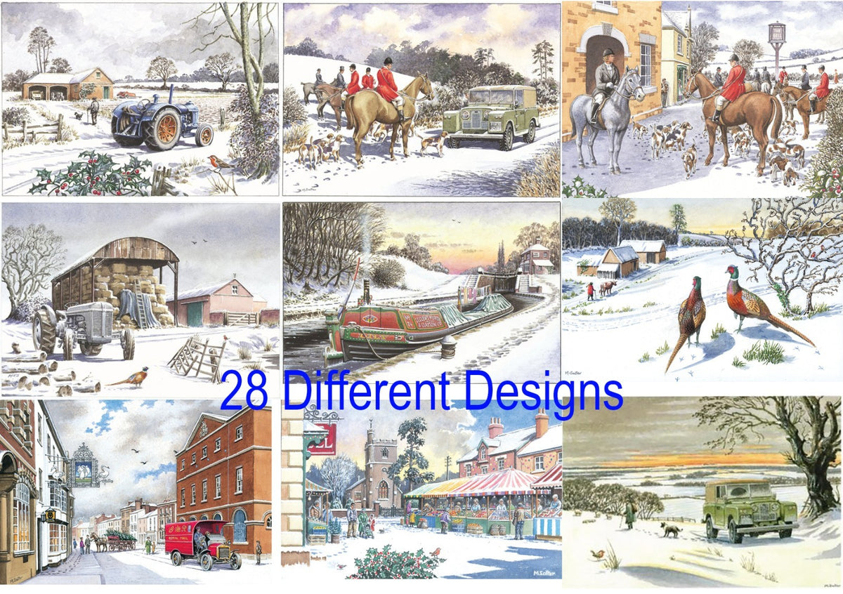 Nostalgic Traditional Tractors  Landrover Canal Christmas Card 28 Designs