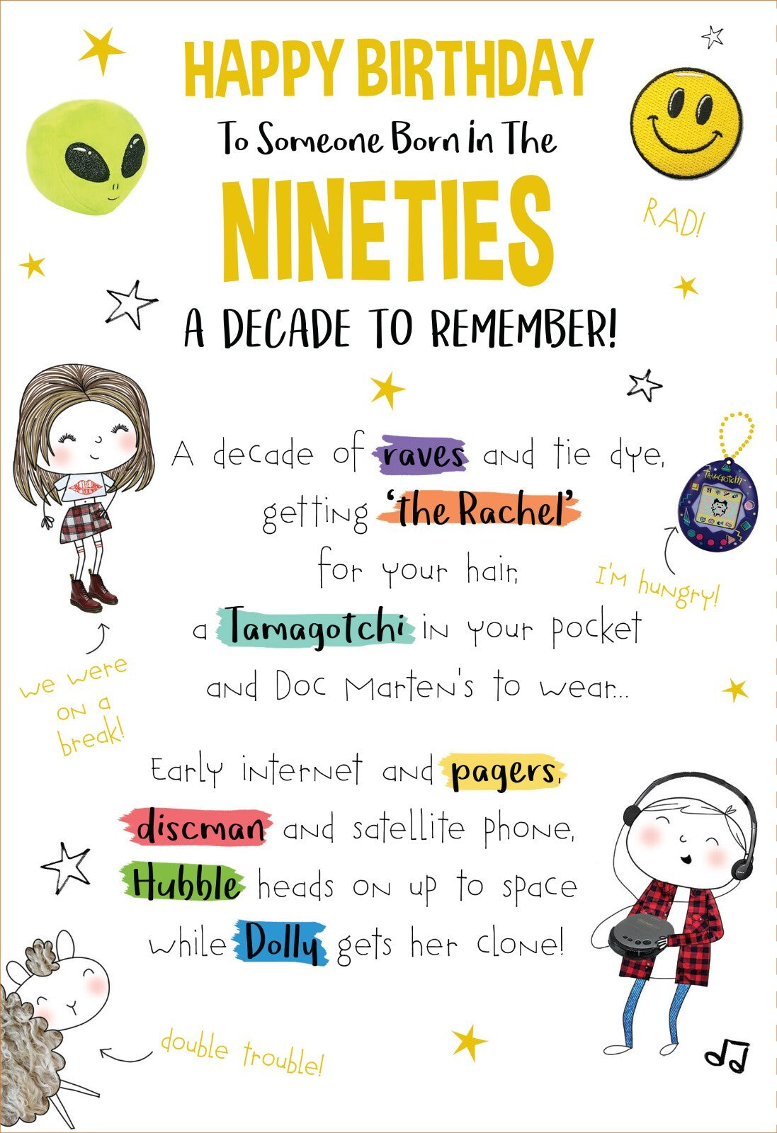 Someone Born In The 90's Happy Birthday Card Decade To Remember 1990's