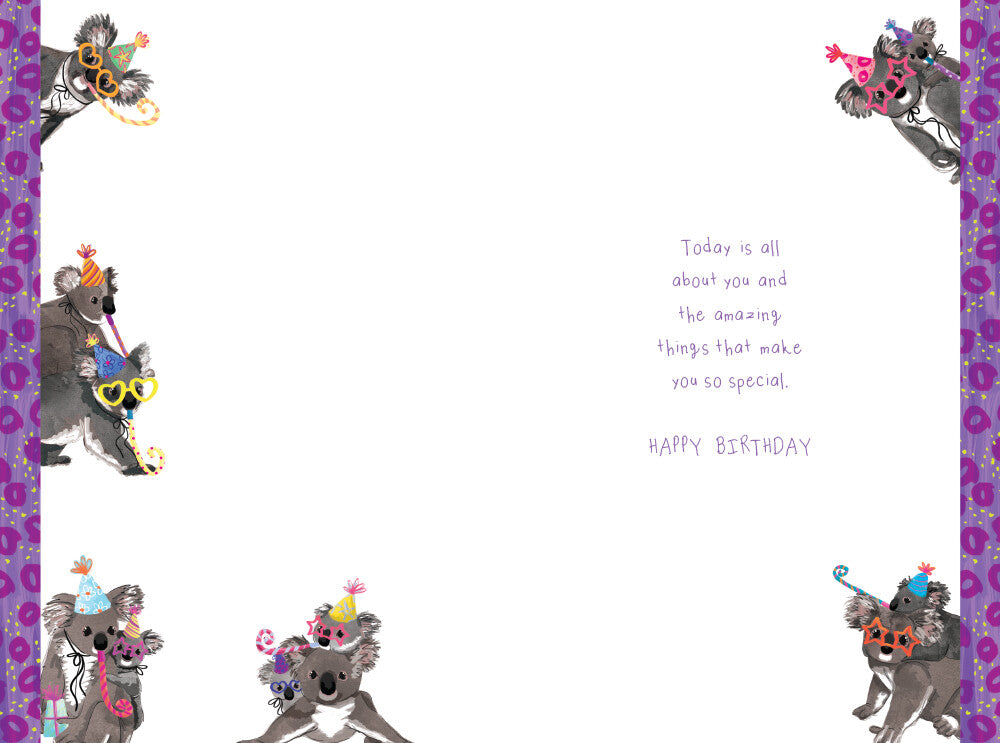 Great Granddaughter 12th Birthday Card Age 12 Koala 9" x 6" Lovely Verse
