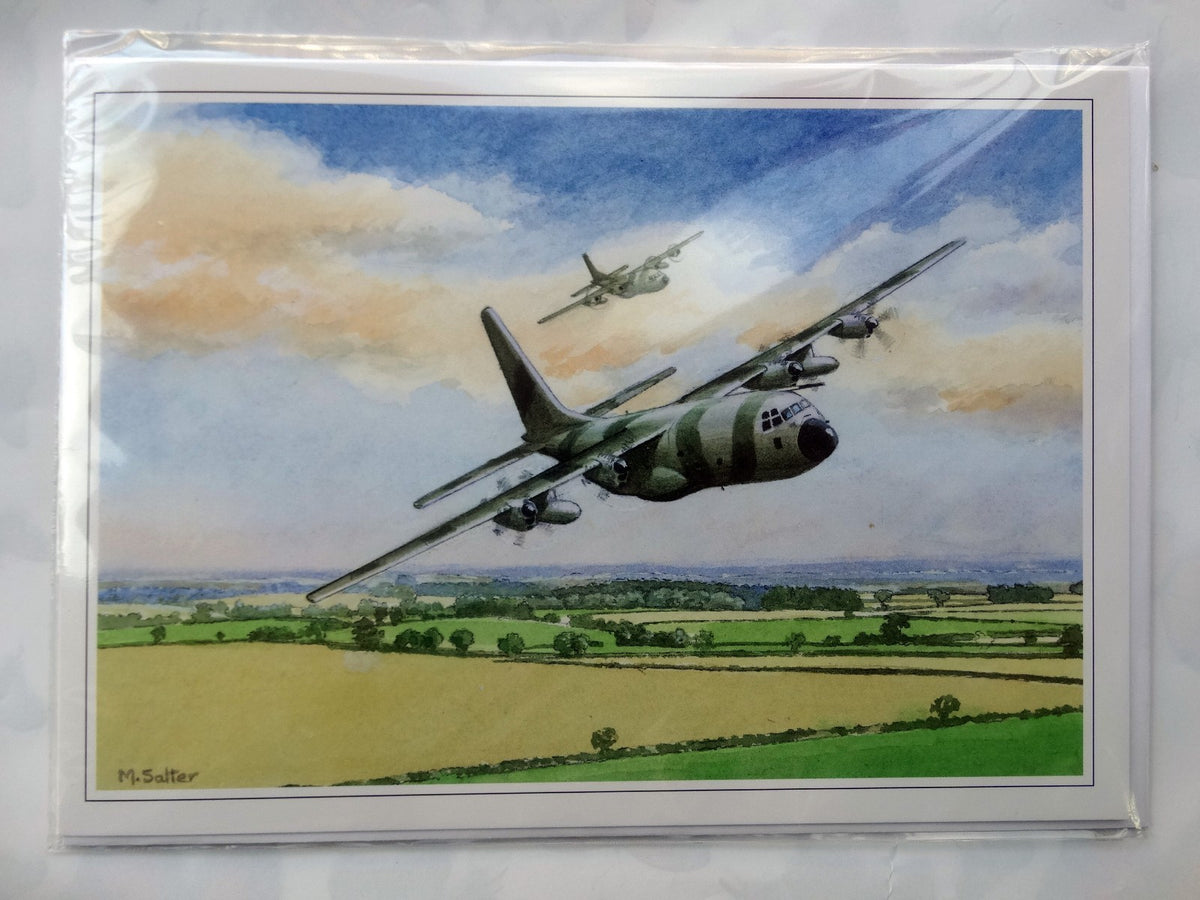 Hercules C 130 K Card Workhorse Of The RAF Plane Open Blank Birthday Christmas