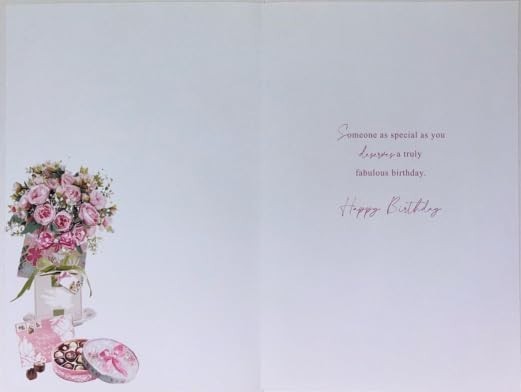 Birthday Card for Someone Special  Flowers & Chocolates  15x23cm  Insert