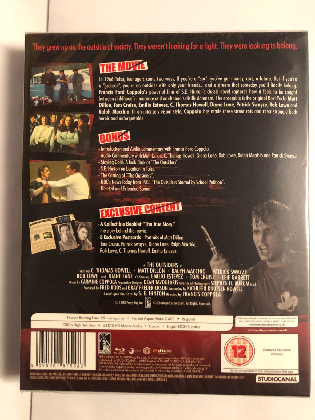 Outsiders - Special Edition (12) 1983 Blu-ray UK Release  New & Sealed