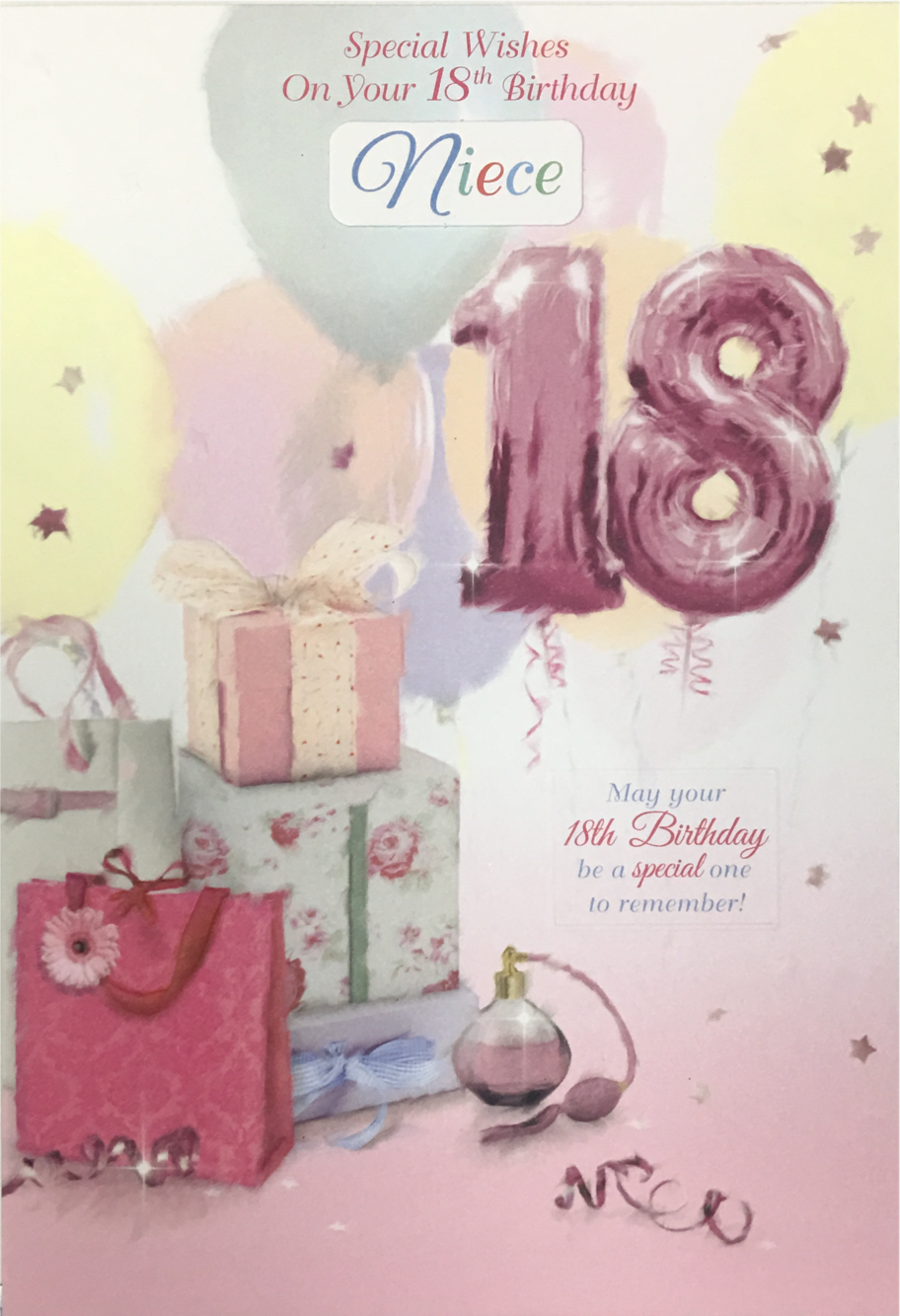 18th Happy Birthday Card Niece Daughter Sister Age 18 Great Granddaughter