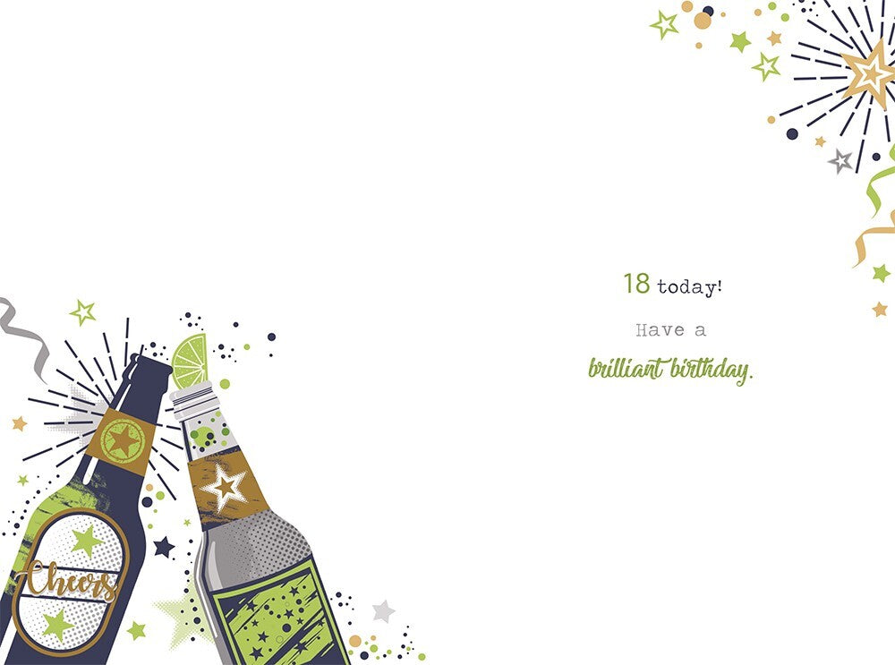 18th Happy Birthday Card Cheers & Beers to 18 Years Beer Design