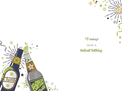18th Happy Birthday Card Cheers & Beers to 18 Years Beer Design