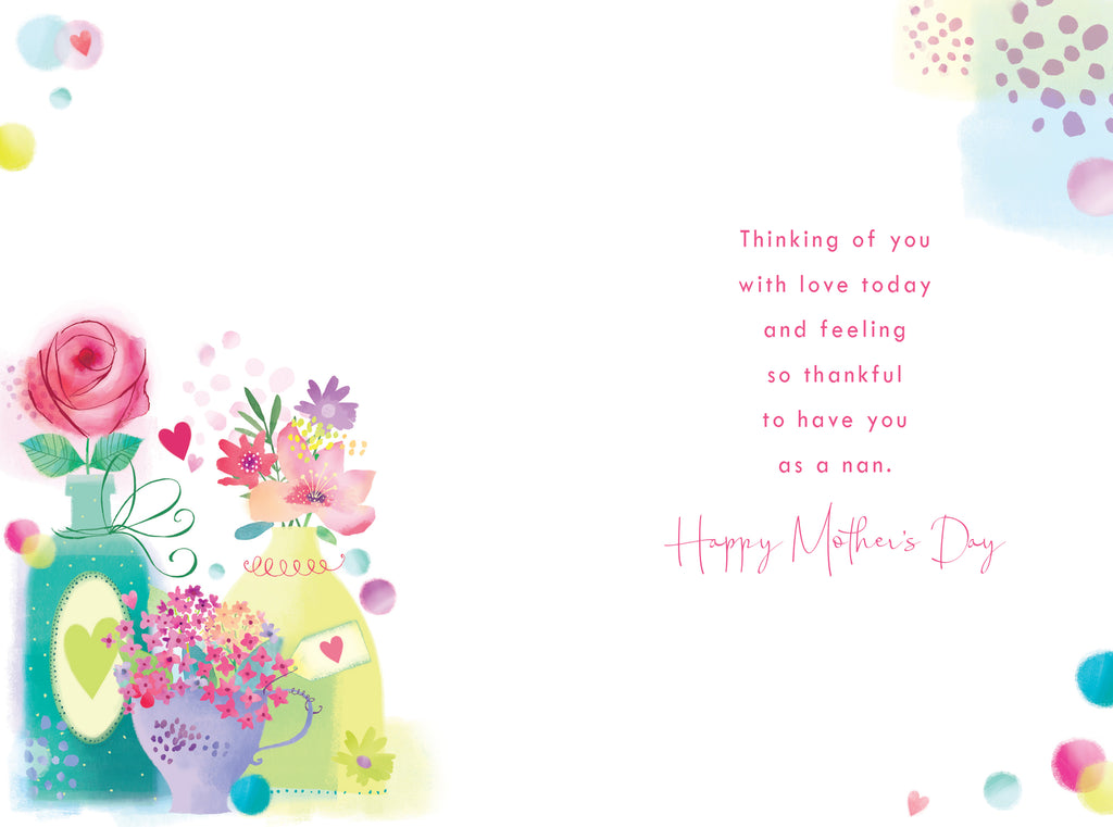 To A Wonderful Nan On Happy Mother's Day Card Lovely Verse