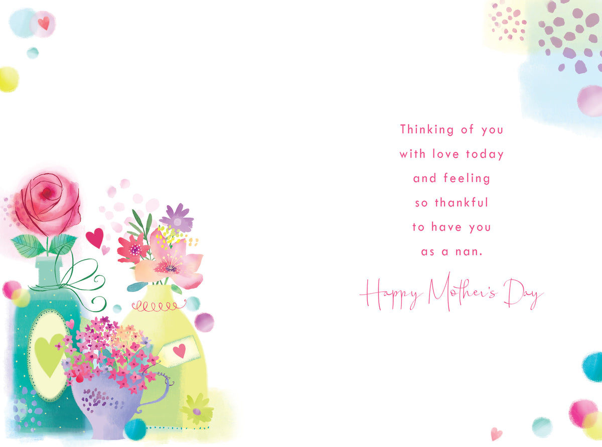 To A Wonderful Nan On Happy Mother's Day Card Lovely Verse