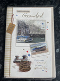 Grandad Happy Birthday Card Yachts Harbour Sea Wall Just For You