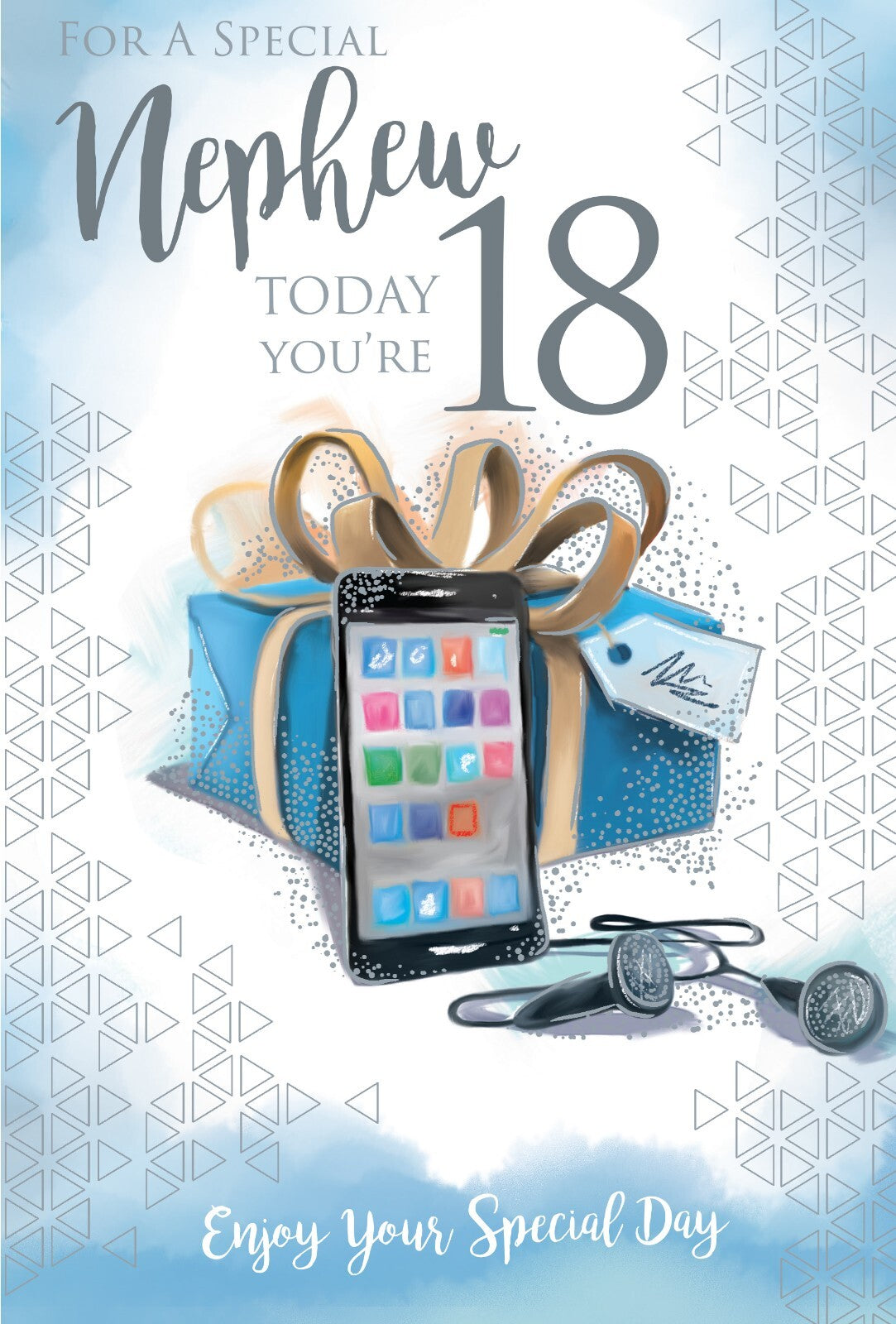 Nephew 18th Birthday Card - Modern Smartphone Gift Theme - Age 18 Celebrate