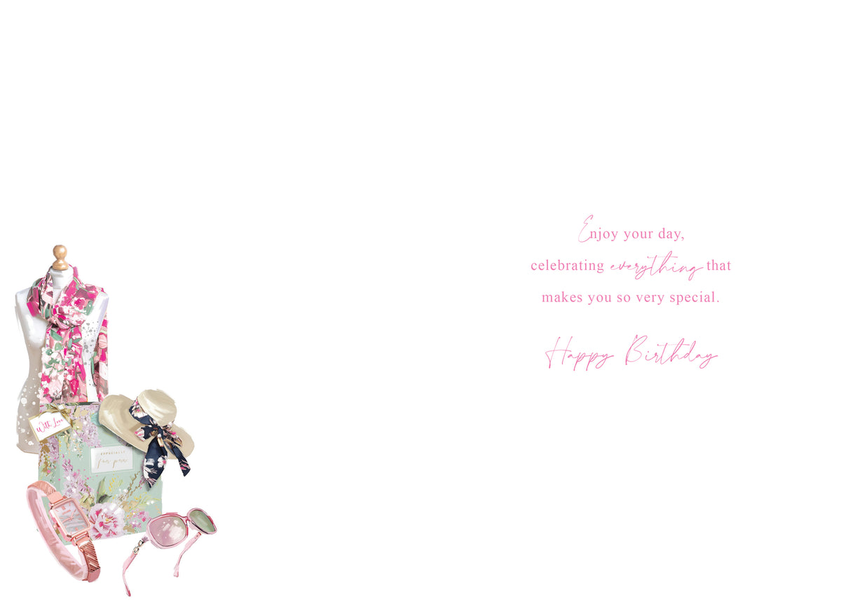 Happy 75th Birthday Card Female Foil Finish 8" x 6" Lovely Verse