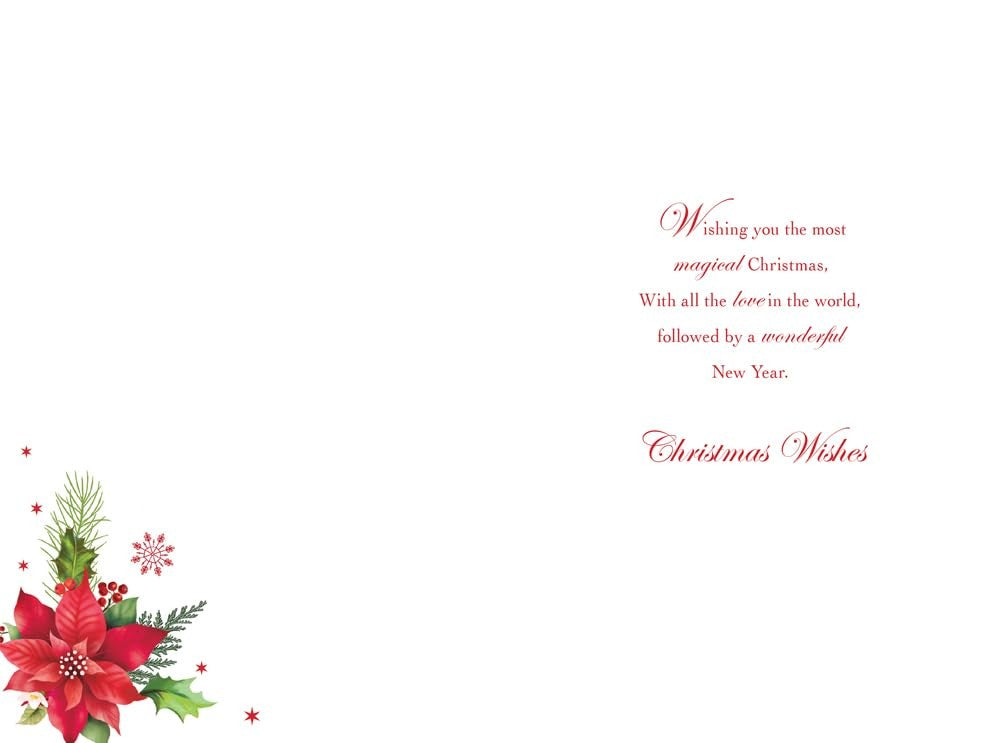 Christmas Card To Special Aunt Large Poinsettia Cinnamon 15x23cm